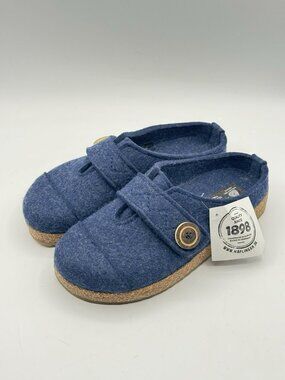 Haflinger Womens SPIRIT Navy Blue Wool Clogs Slippers Sz 38 / US 7